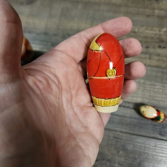 Vintage Santa wooden Nesting Dolls see pics for wear E - Picture 10 of 16